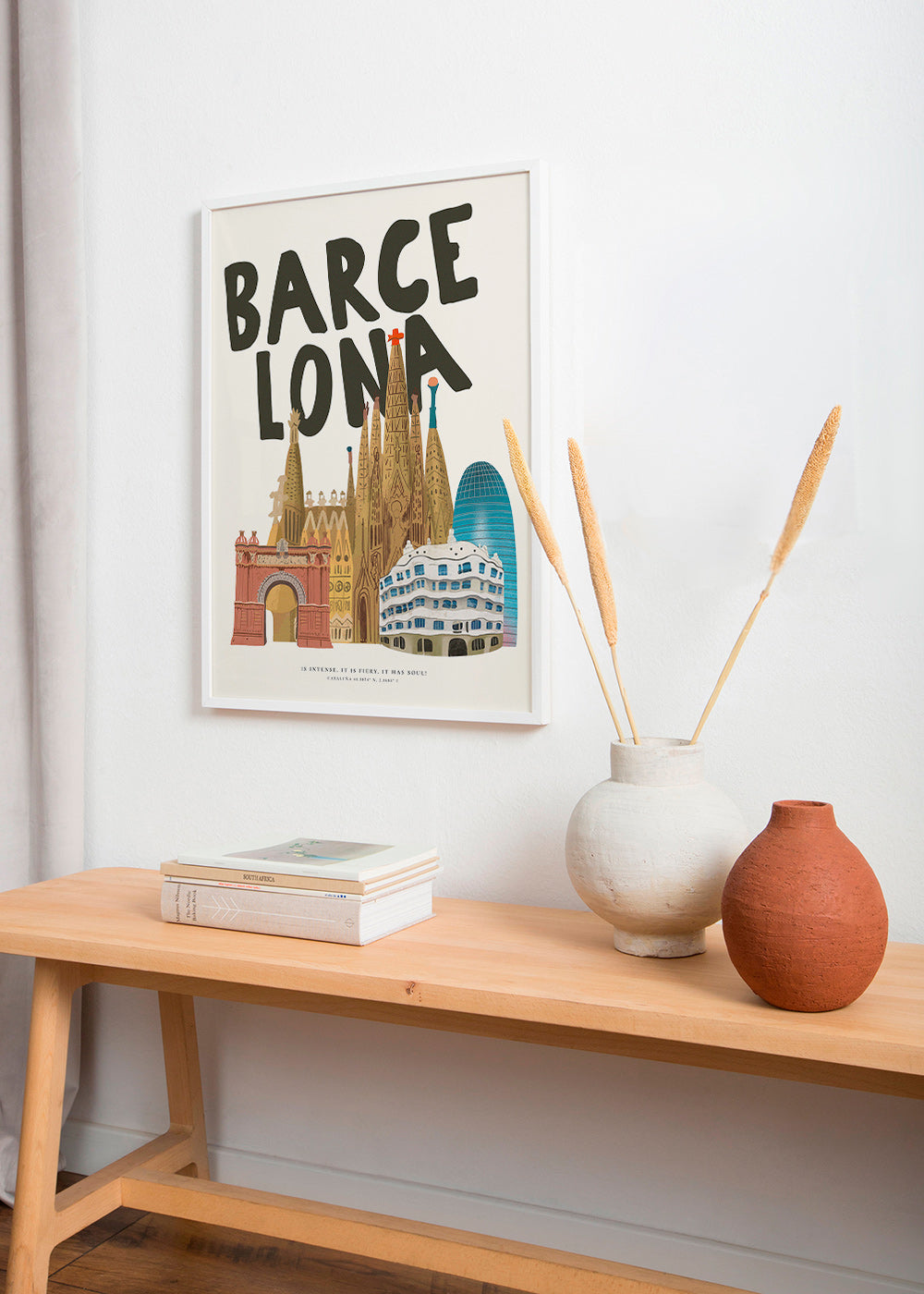 Městské umění Barcelona ilustrace s typografií