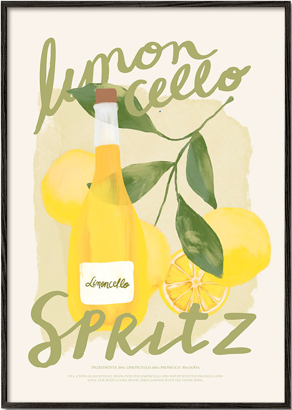 Obraz do kuchyně Limoncello Spritz ilustrace