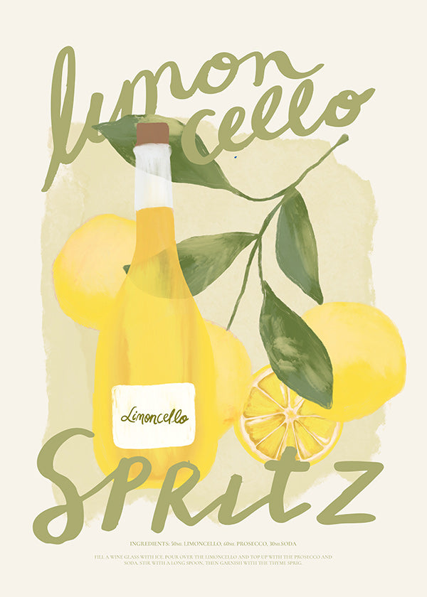 Obraz do kuchyně Limoncello Spritz ilustrace
