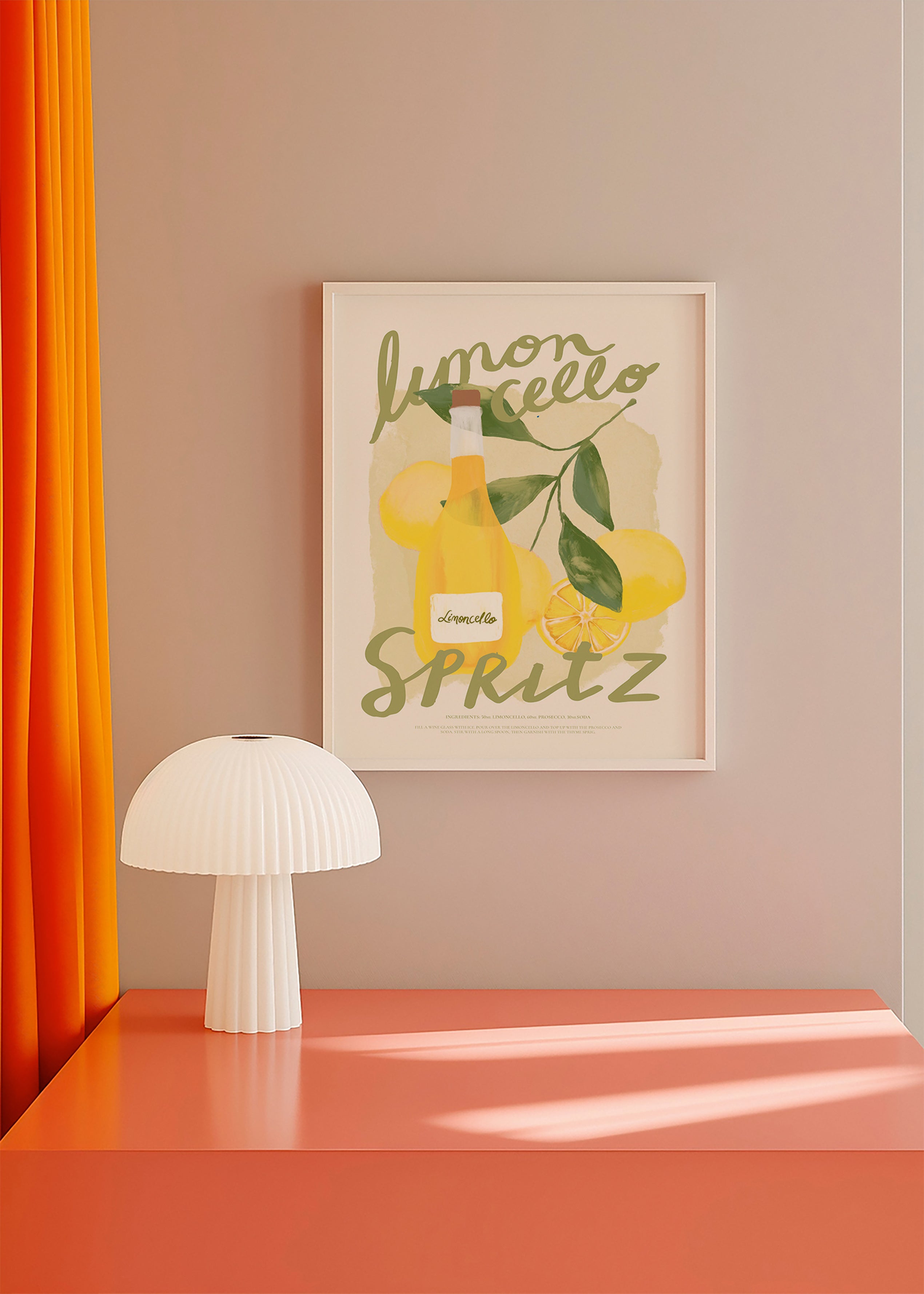 Obraz do kuchyně Limoncello Spritz ilustrace