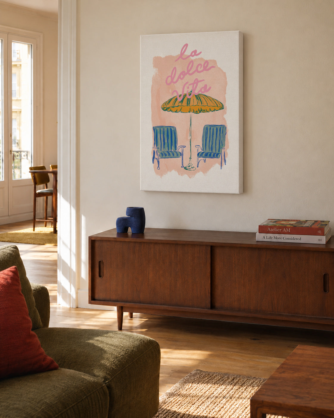 La Dolce Vita II - Unframed canvas in an interior