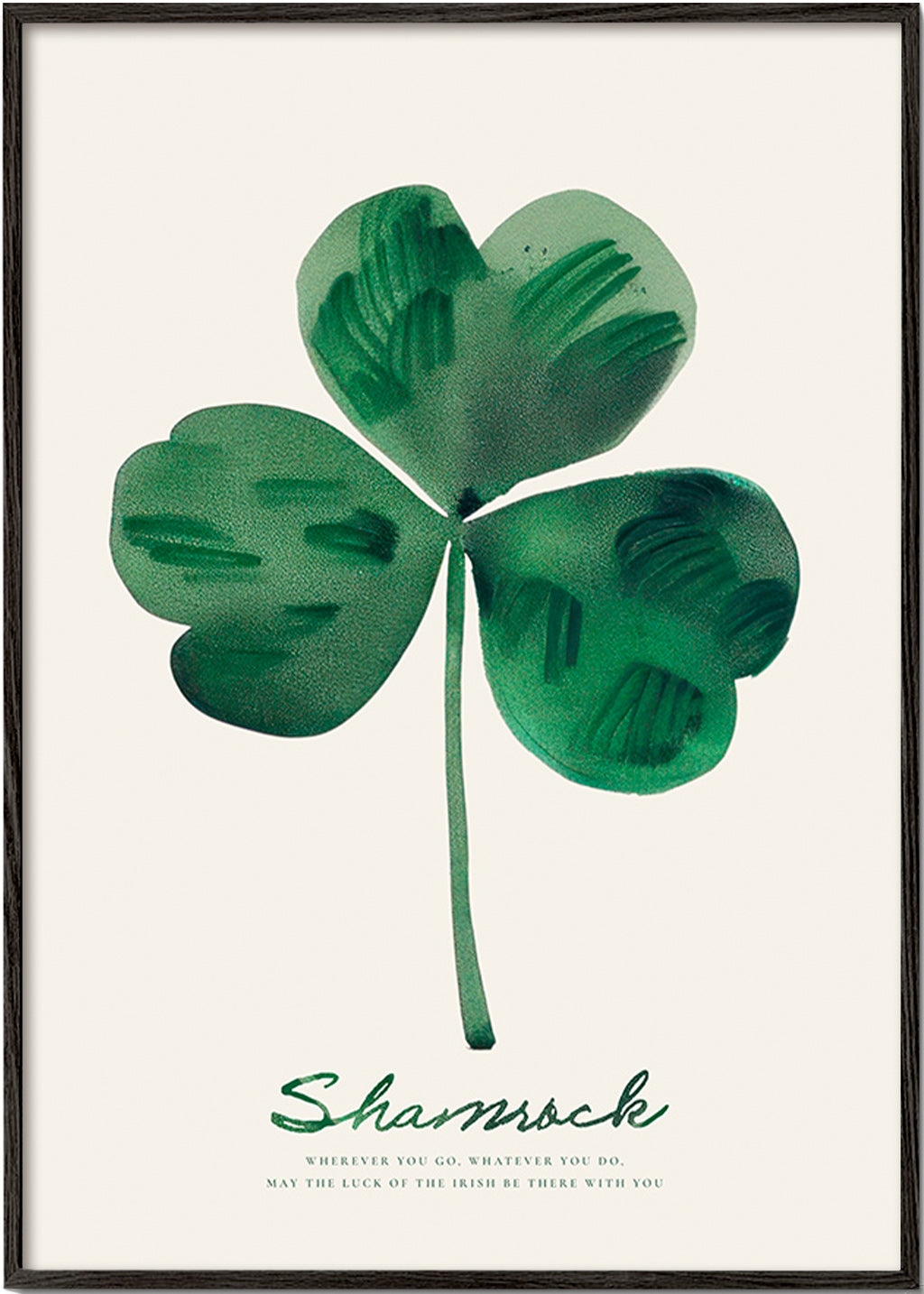 Botanický plakát Shamrock jetel akvarel