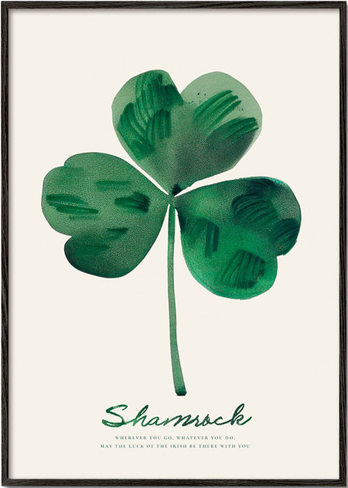 Botanický plakát Shamrock jetel akvarel