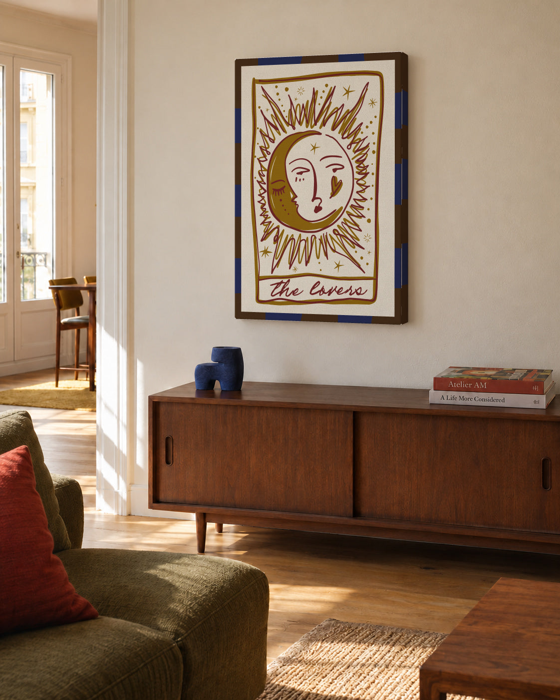 The Lovers - Unframed canvas in an interior