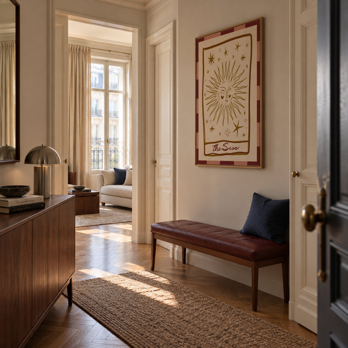 The Sun - Framed canvas in an interior
