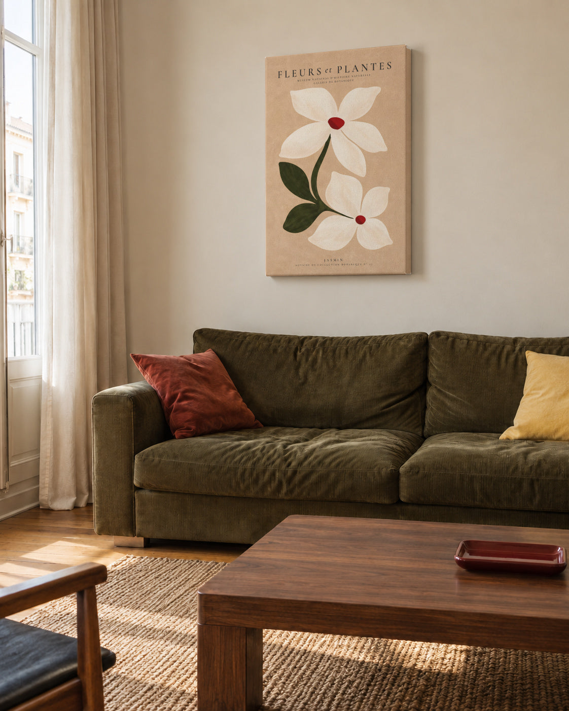 White Jasmine - Unframed canvas in an interior