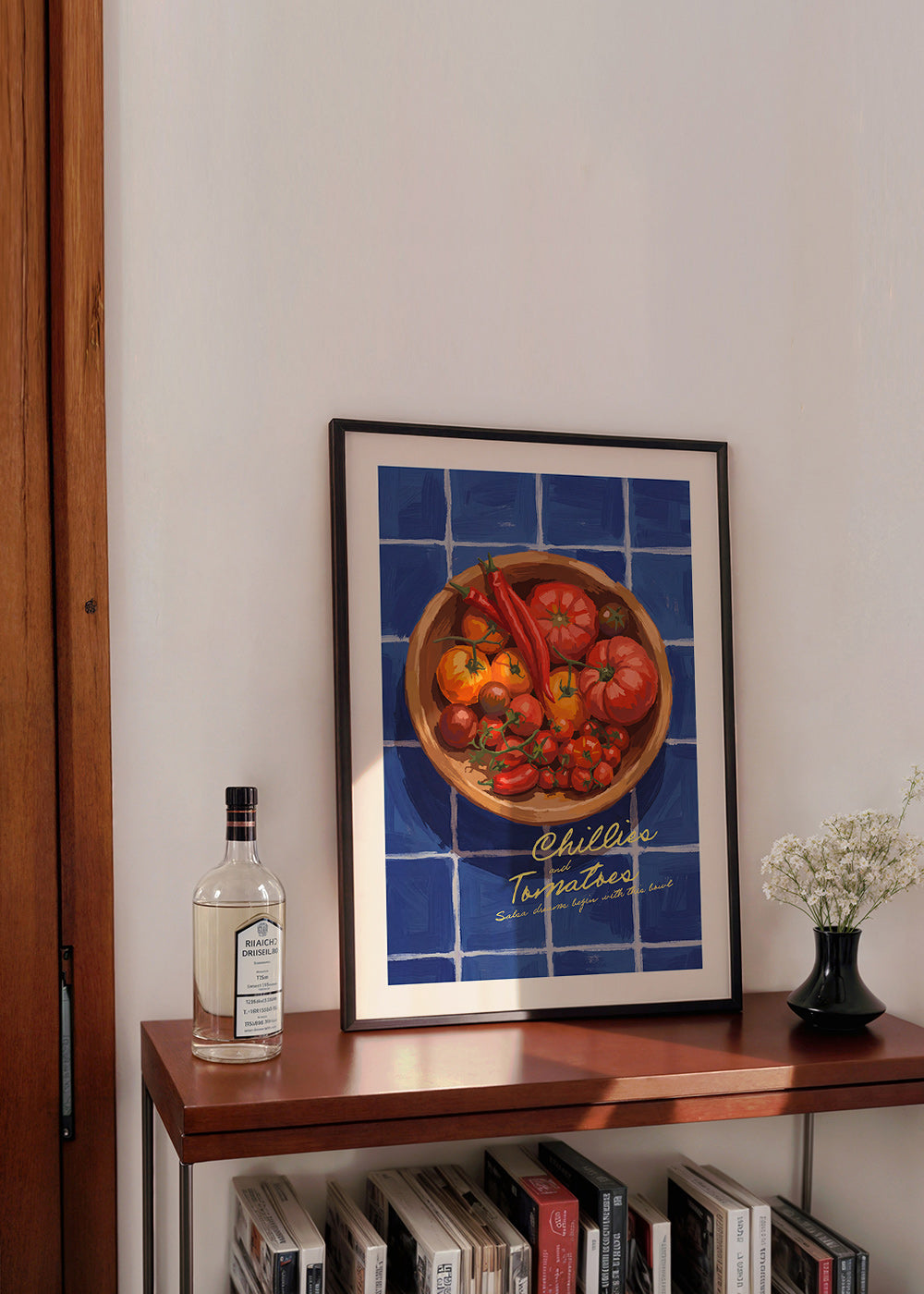 Obraz do kuchyně s ilustrací chilli a rajčat