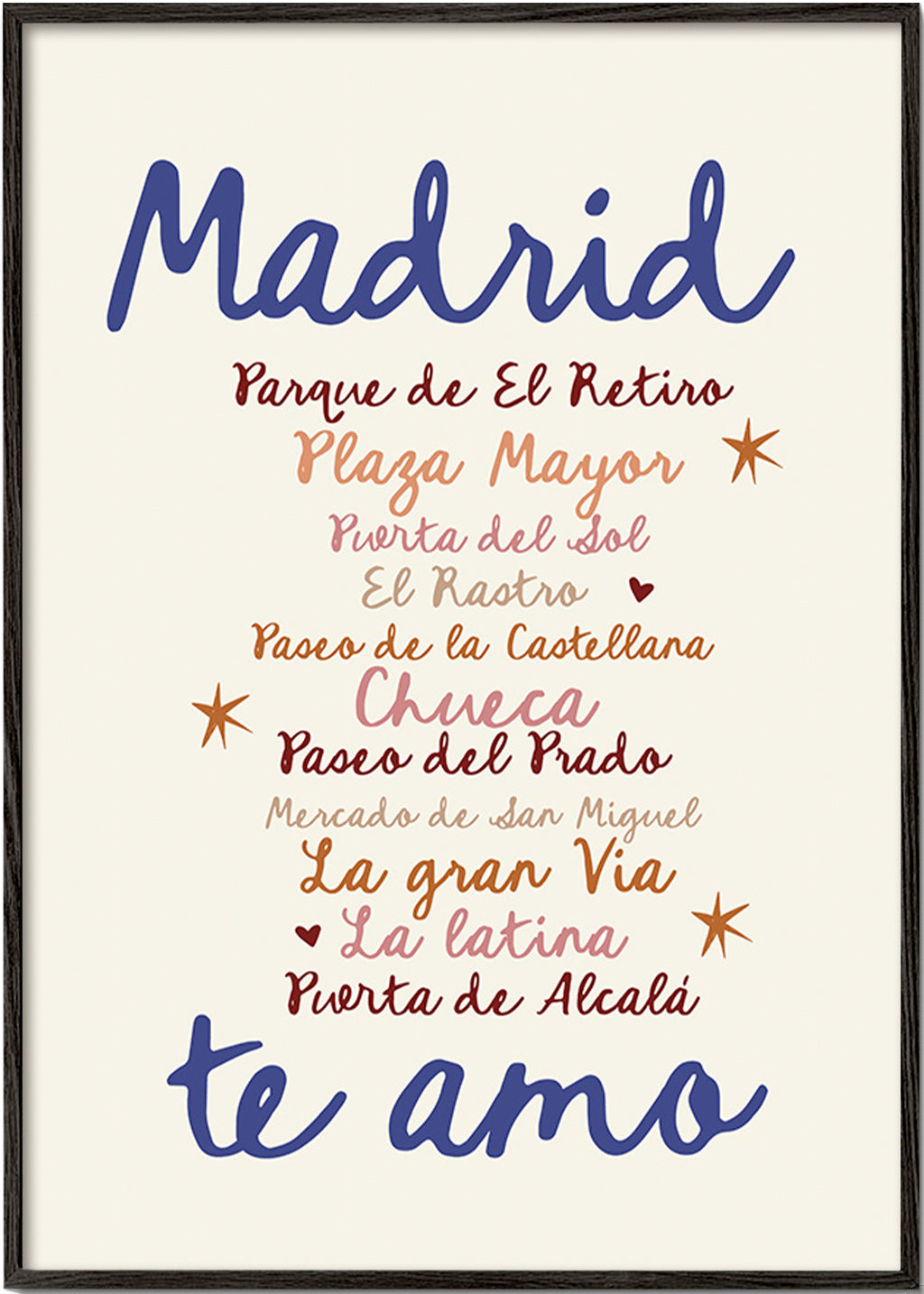 Cestovatelský plakát Madrid výrazná typografie