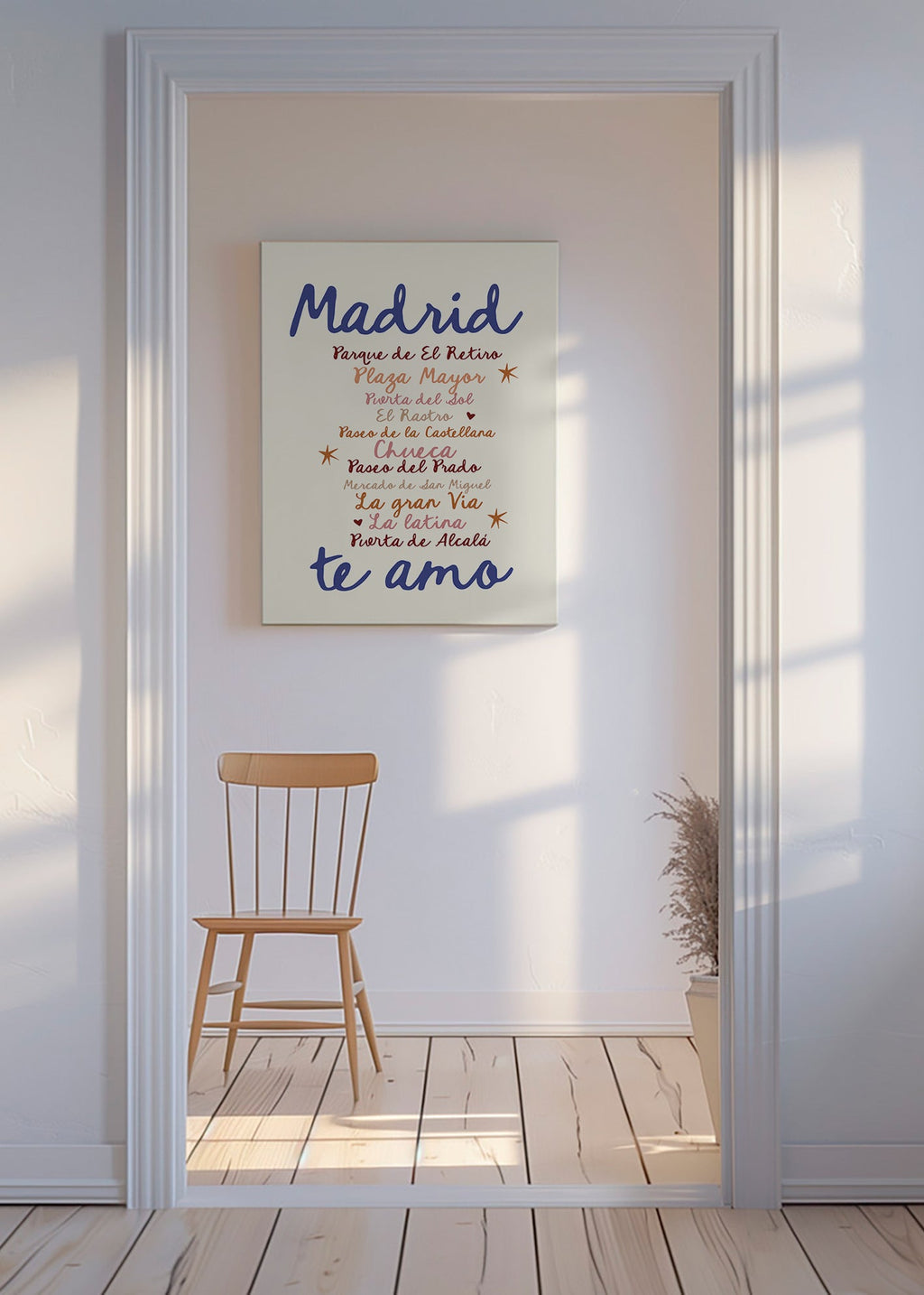 Cestovatelský plakát Madrid výrazná typografie
