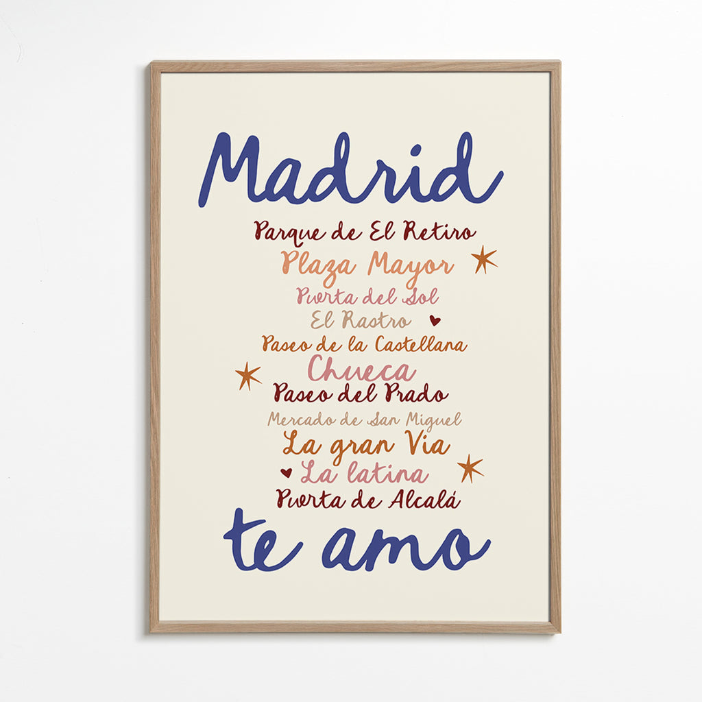 Cestovatelský plakát Madrid výrazná typografie
