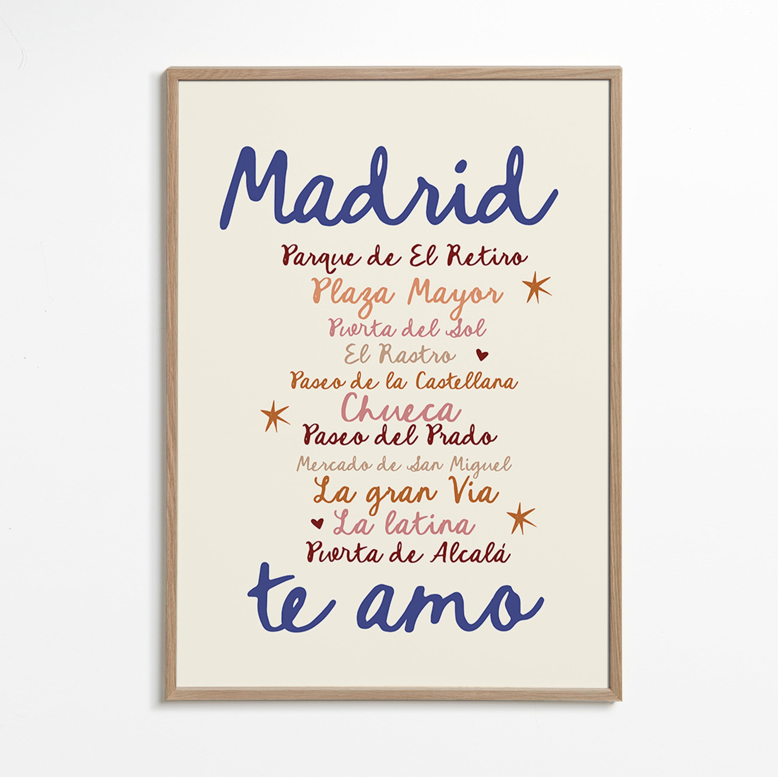 Cestovatelský plakát Madrid výrazná typografie