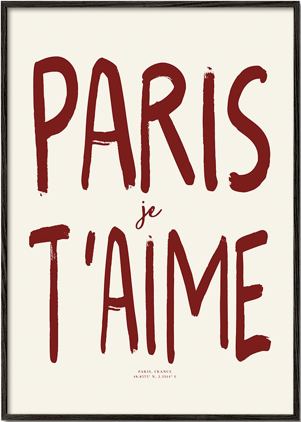 Plakát města typografie Paris je t'aime
