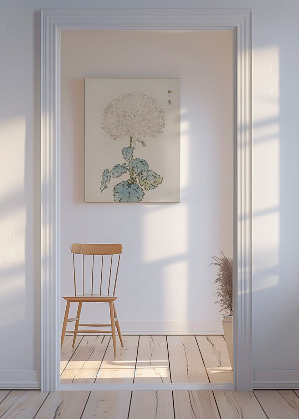 Botanický plakát: japonská chryzantéma detail