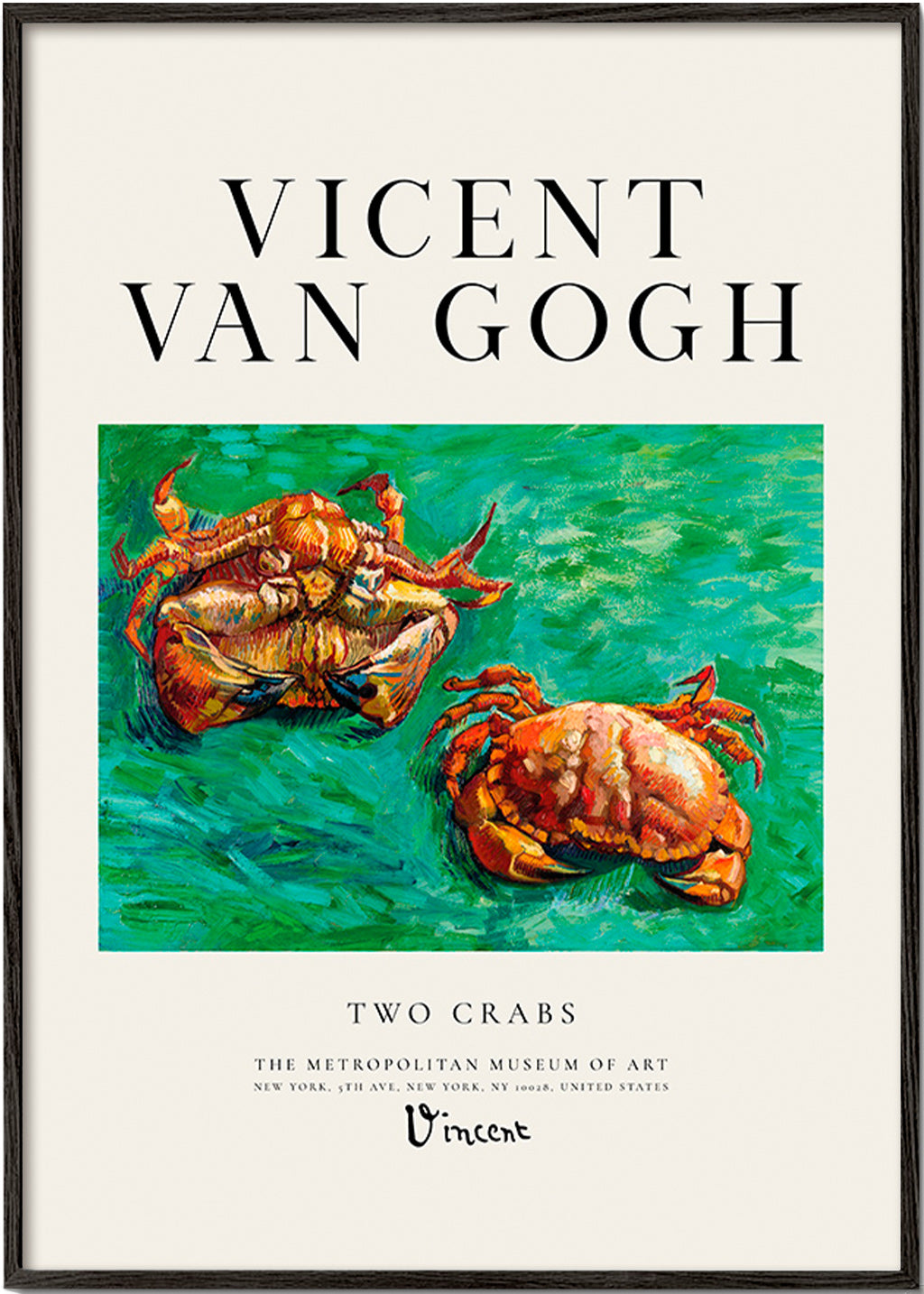 Two Crabs od Van Gogha — Krabi na zeleném pozadí