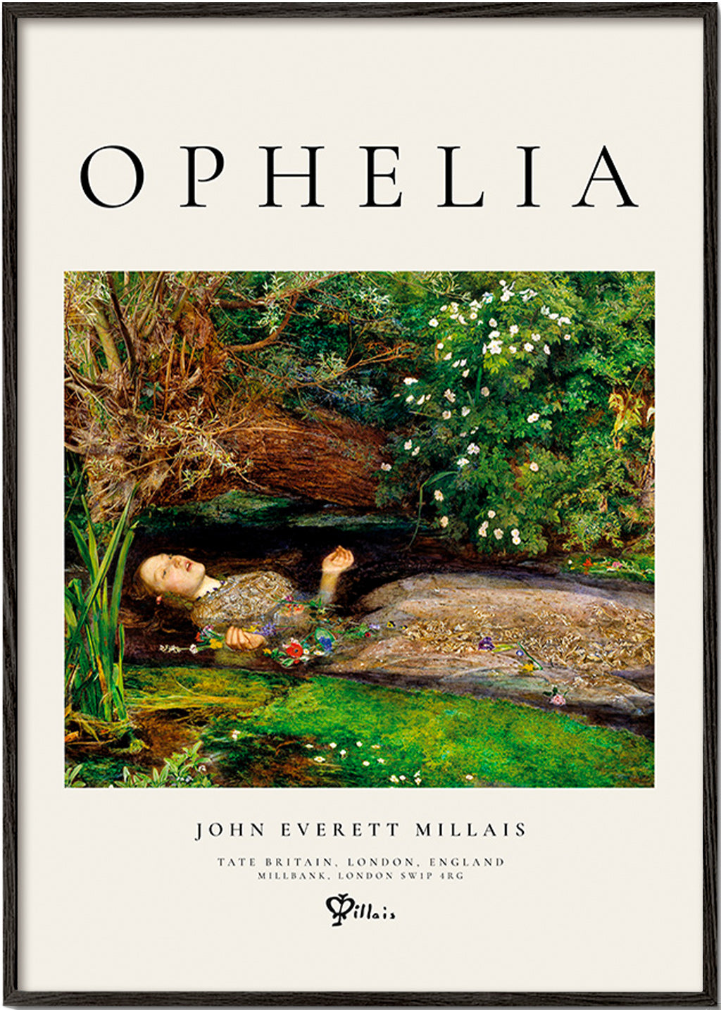 Botanický plakát Ophelia u potoka