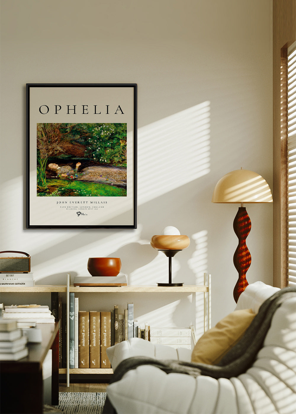 Botanický plakát Ophelia u potoka
