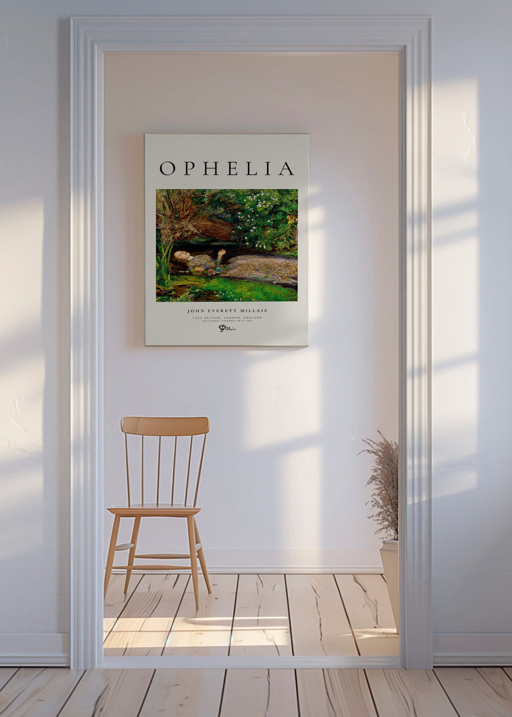 Botanický plakát Ophelia u potoka