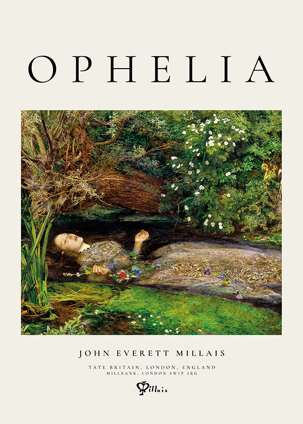 Botanický plakát Ophelia u potoka