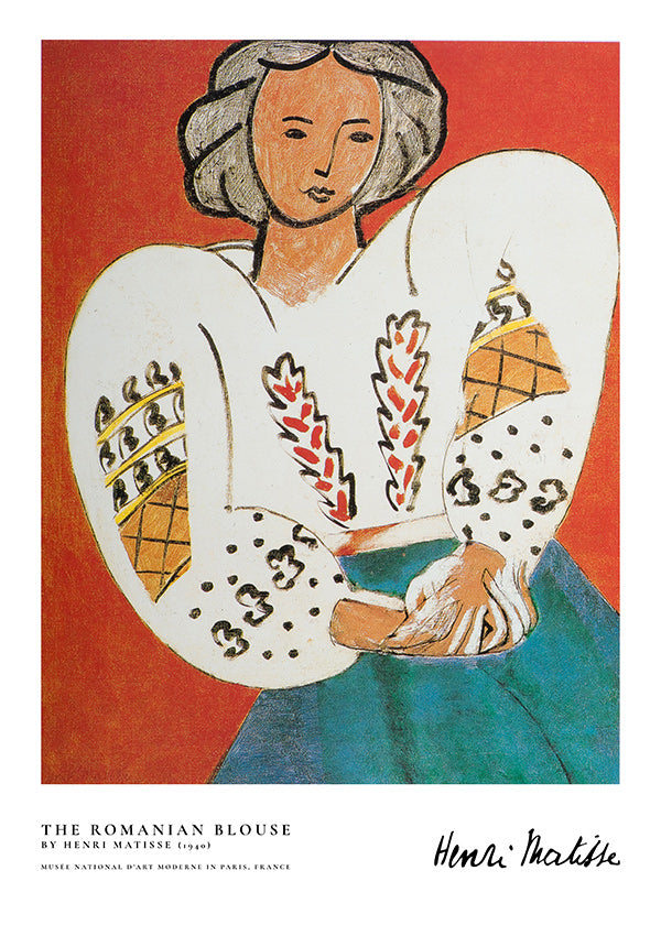 Ilustrace rumunské blůzy s výrazným tahem