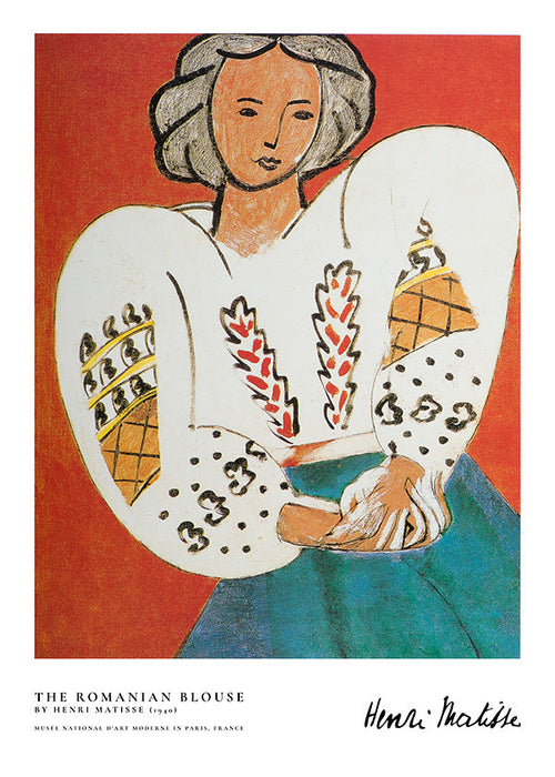 Ilustrace rumunské blůzy s výrazným tahem