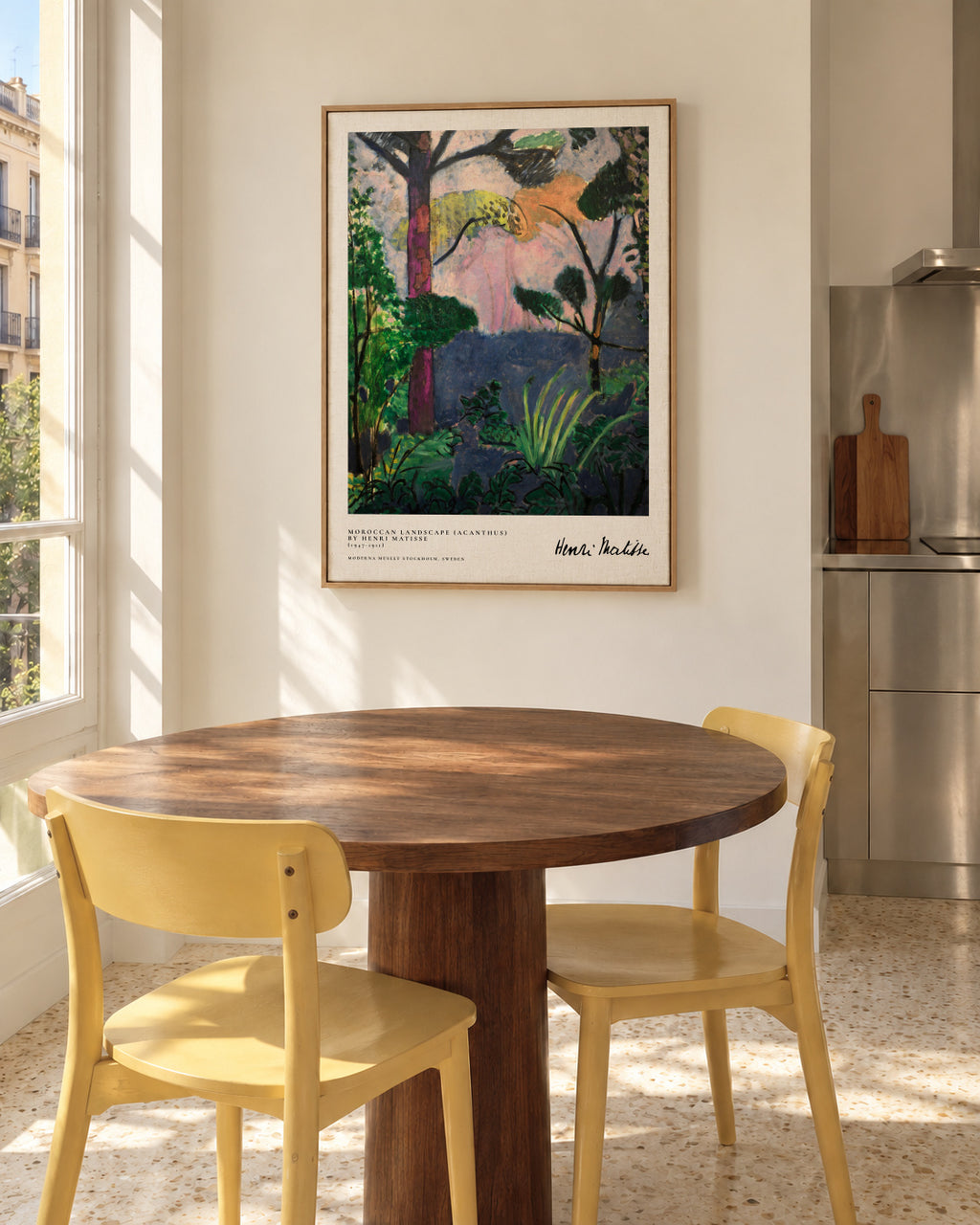 Moroccan Landscape By Henri Matisse - Framed canvas in an interior