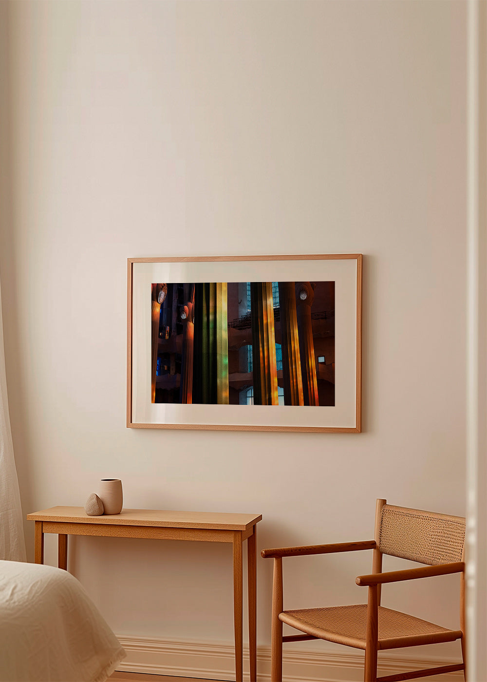 Fotografie osvětlených interiérových sloupů