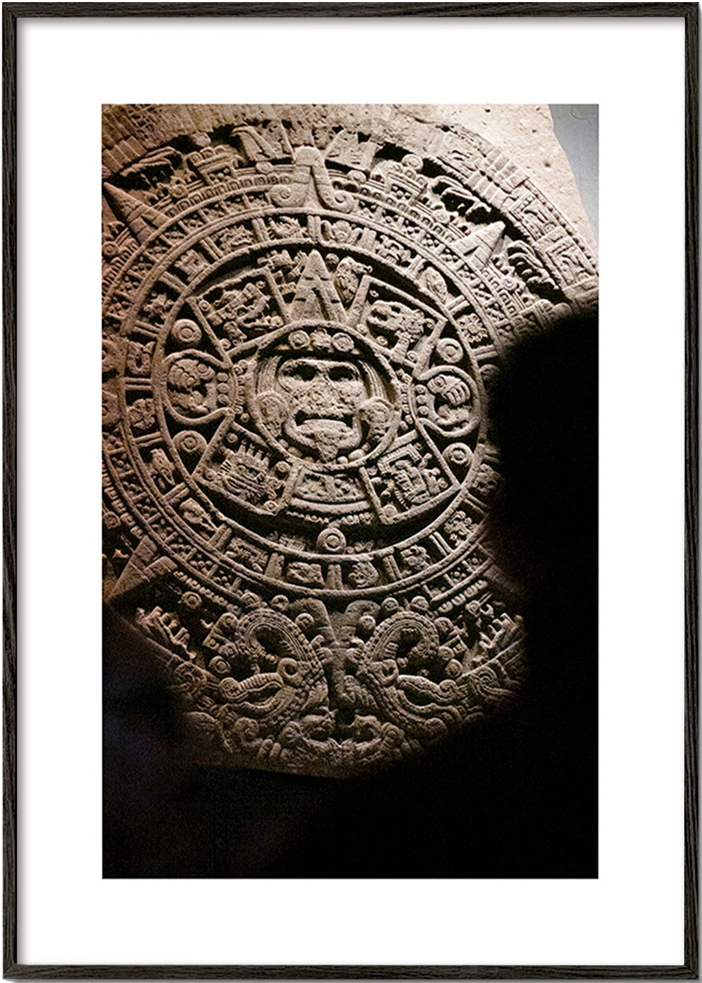 Fotografie azteckého kamenného kalendáře