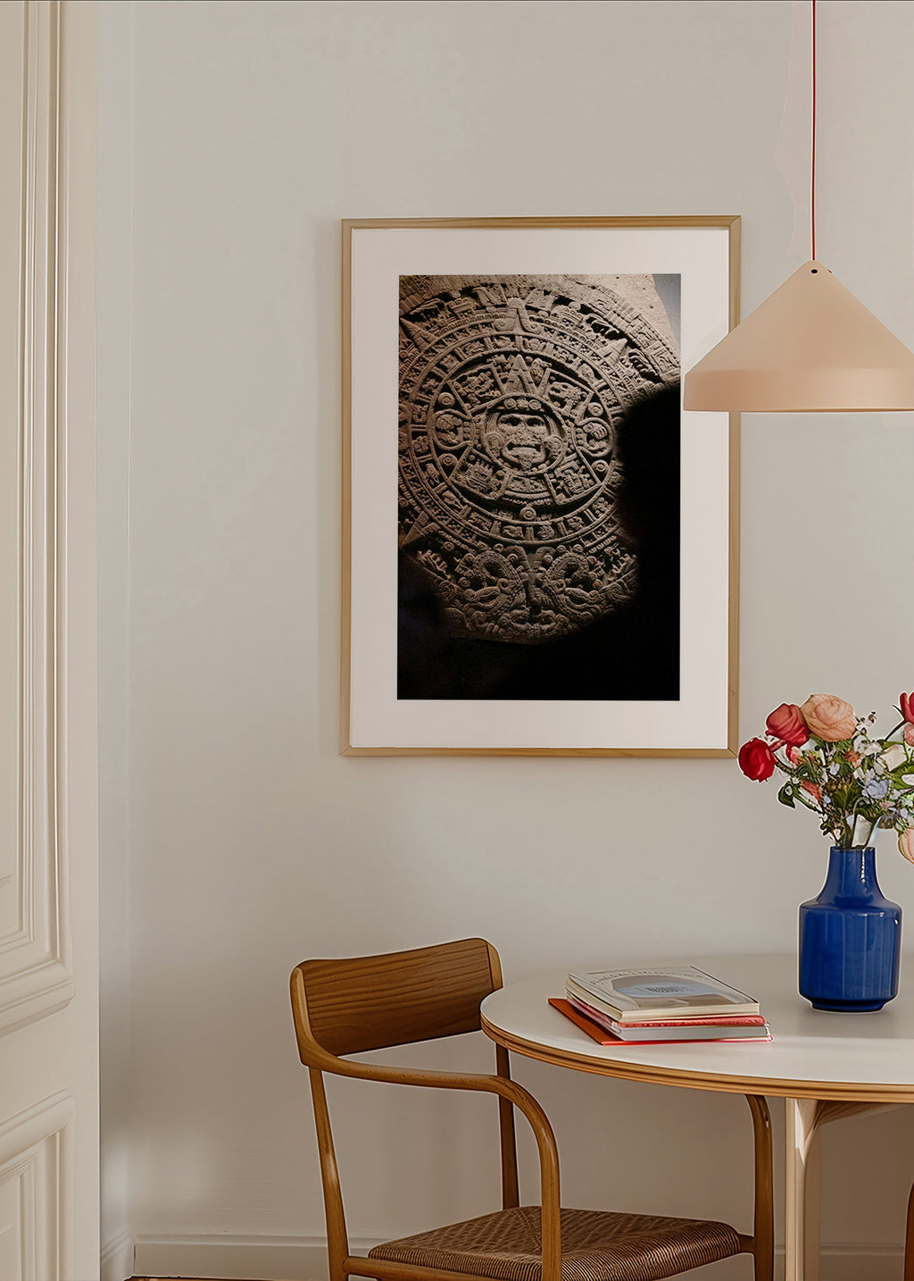 Fotografie azteckého kamenného kalendáře