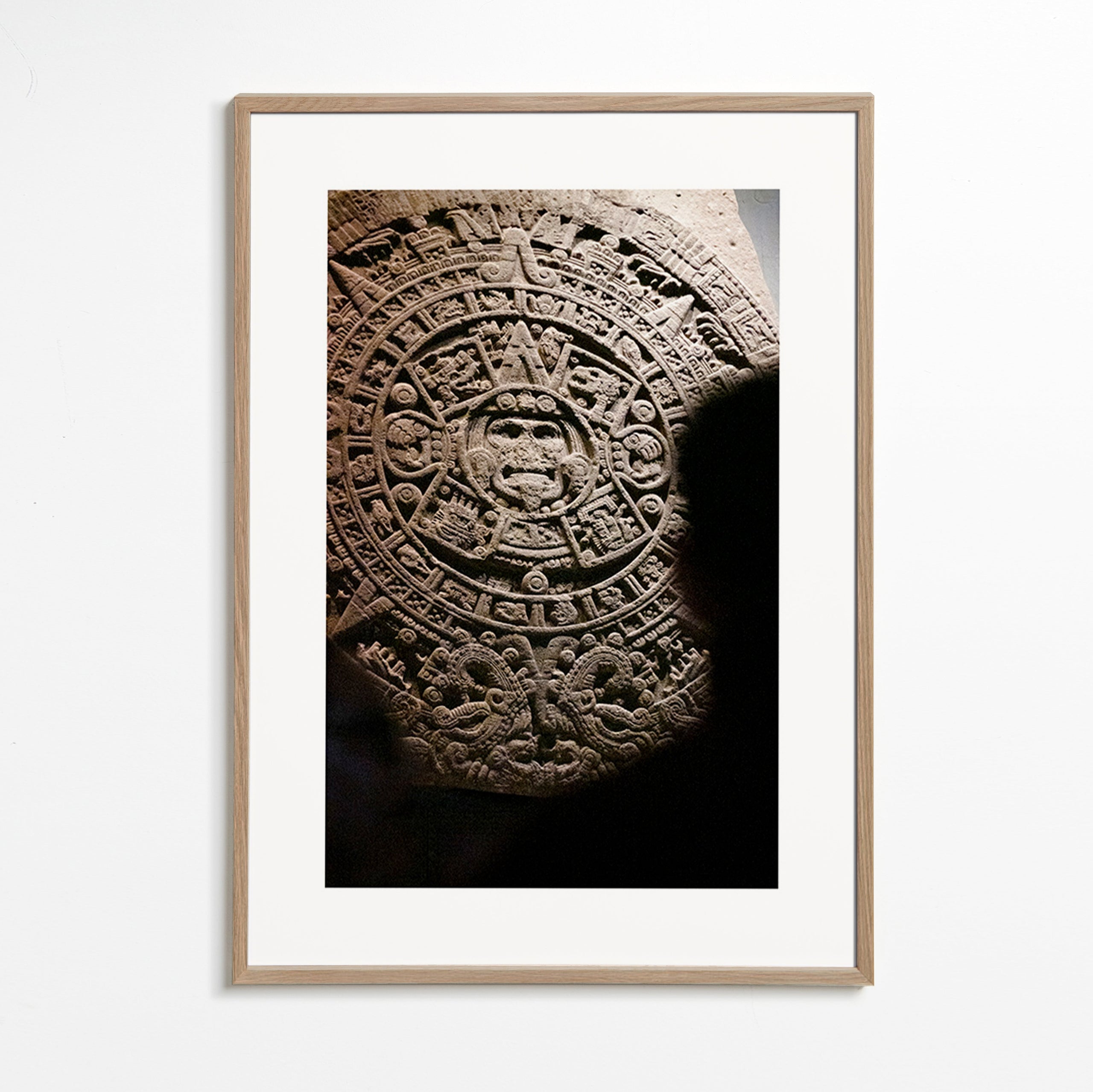 Fotografie azteckého kamenného kalendáře
