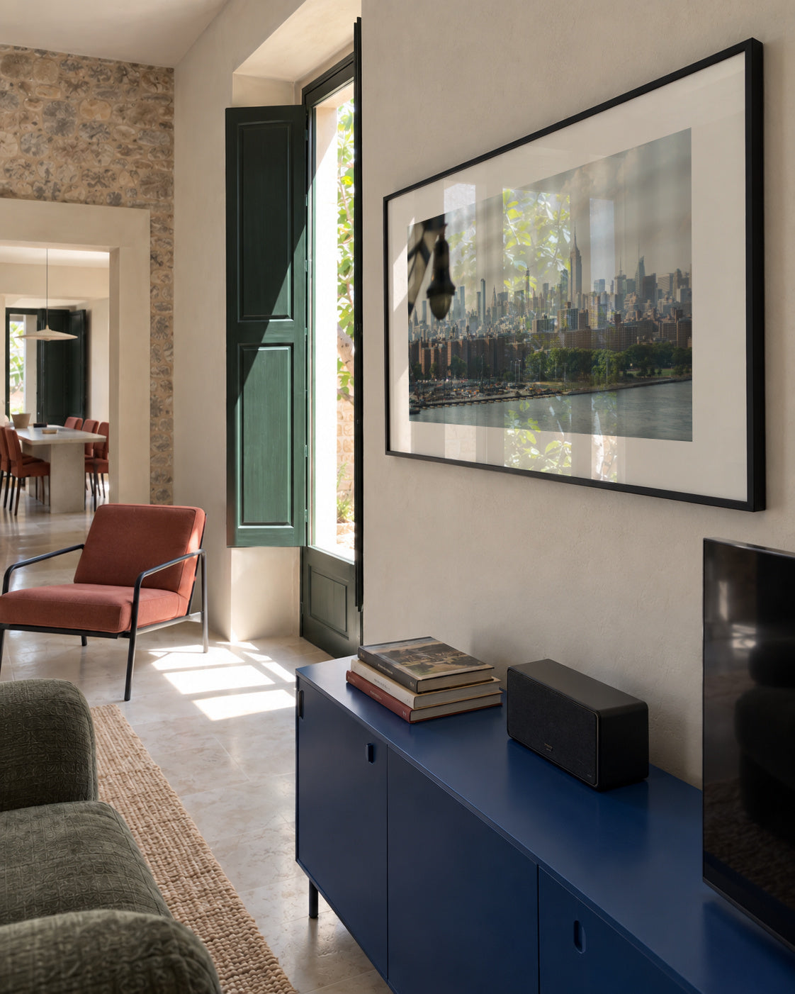 Manhattan Window - Framed poster in an interior