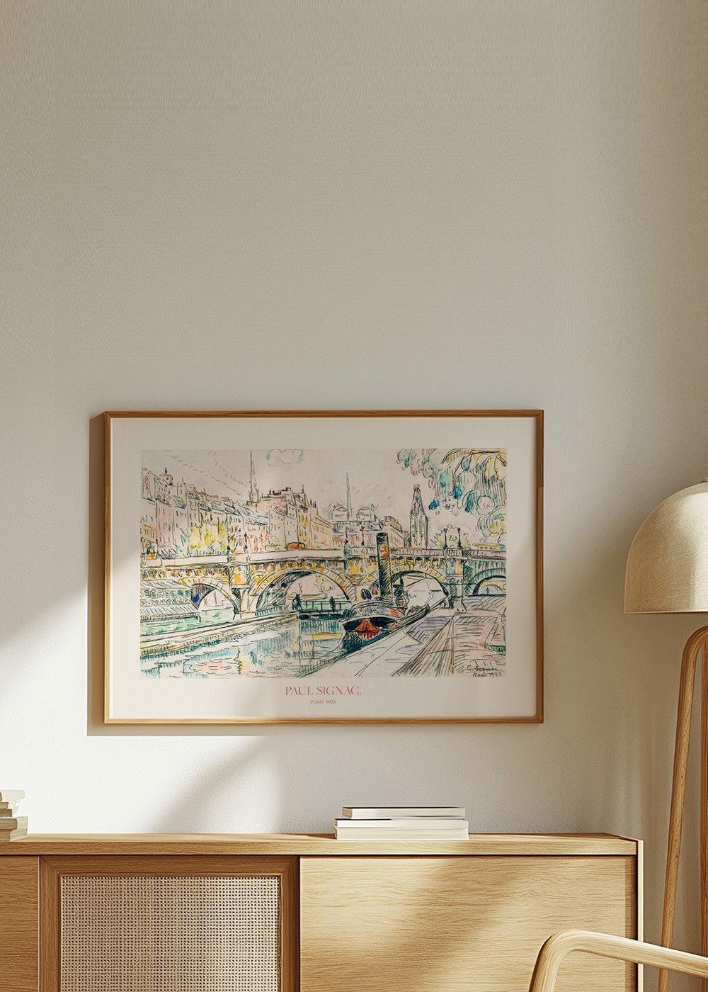 Obraz do města: Pont Neuf s remorkérem v inkoustu a akvarelu – Product3