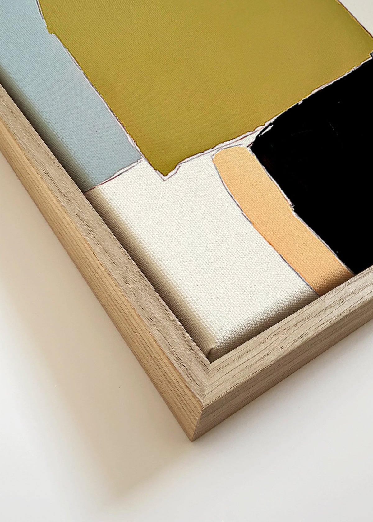 Abstraktní obraz s organickými bloky – Canvas detail
