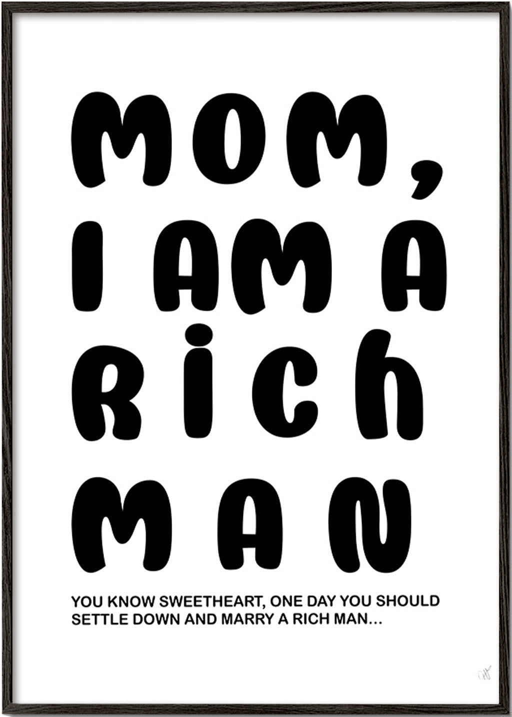 Typografická ilustrace se vtipnou větou – Black Frame