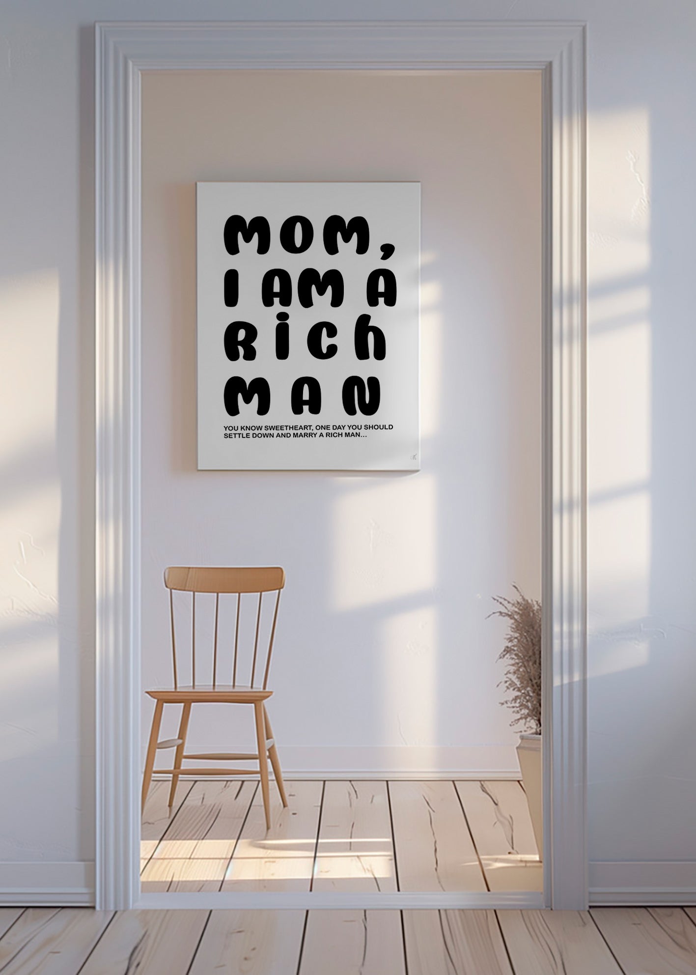 Typografická ilustrace se vtipnou větou – Canvas