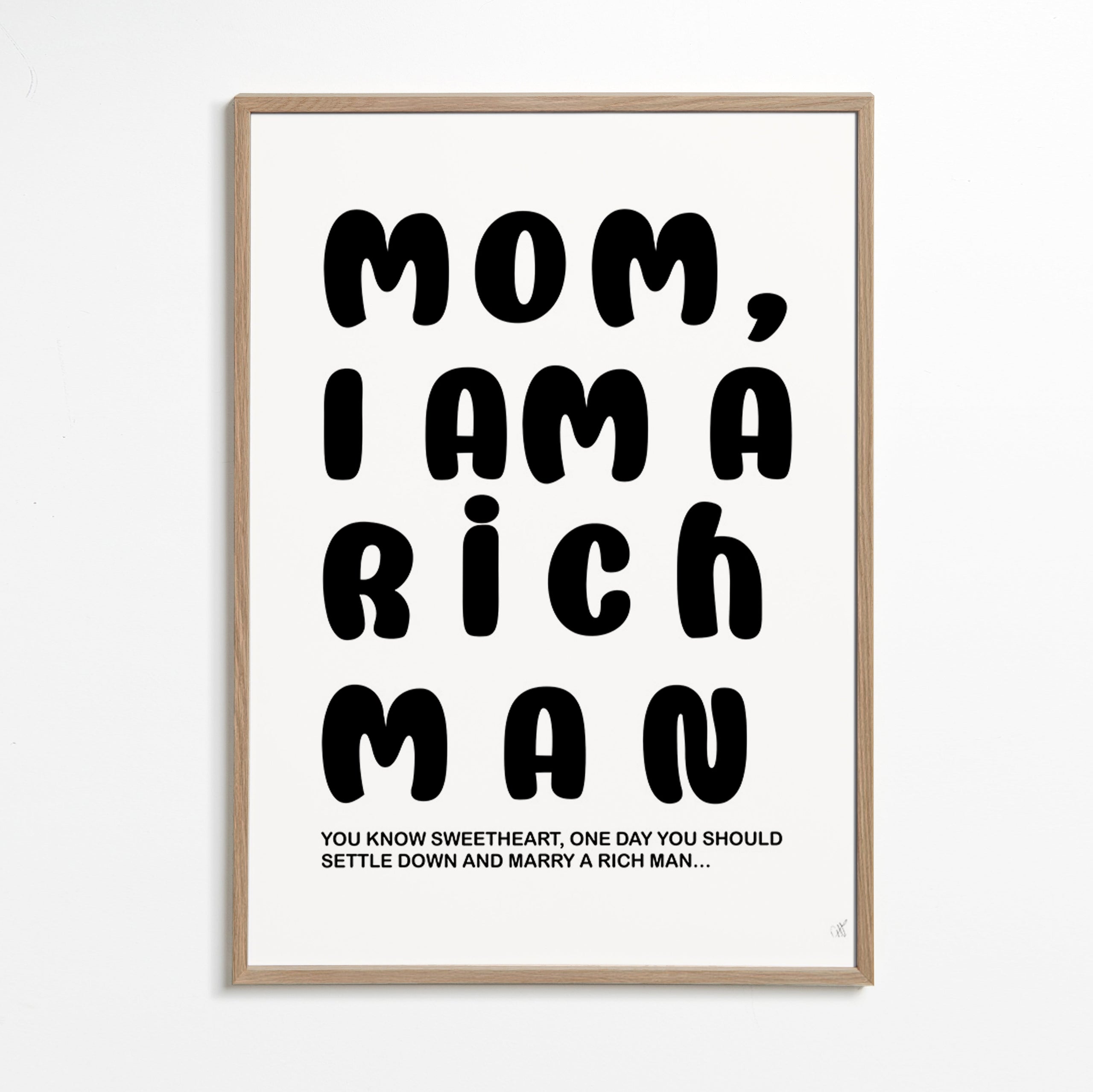 Typografická ilustrace se vtipnou větou – Oak Frame