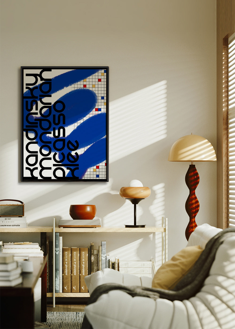 Abstraktní obraz s modrými tahy – Canvas2