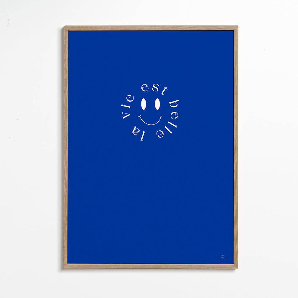 Ilustrace úsměv typografická modrá – Oak Frame