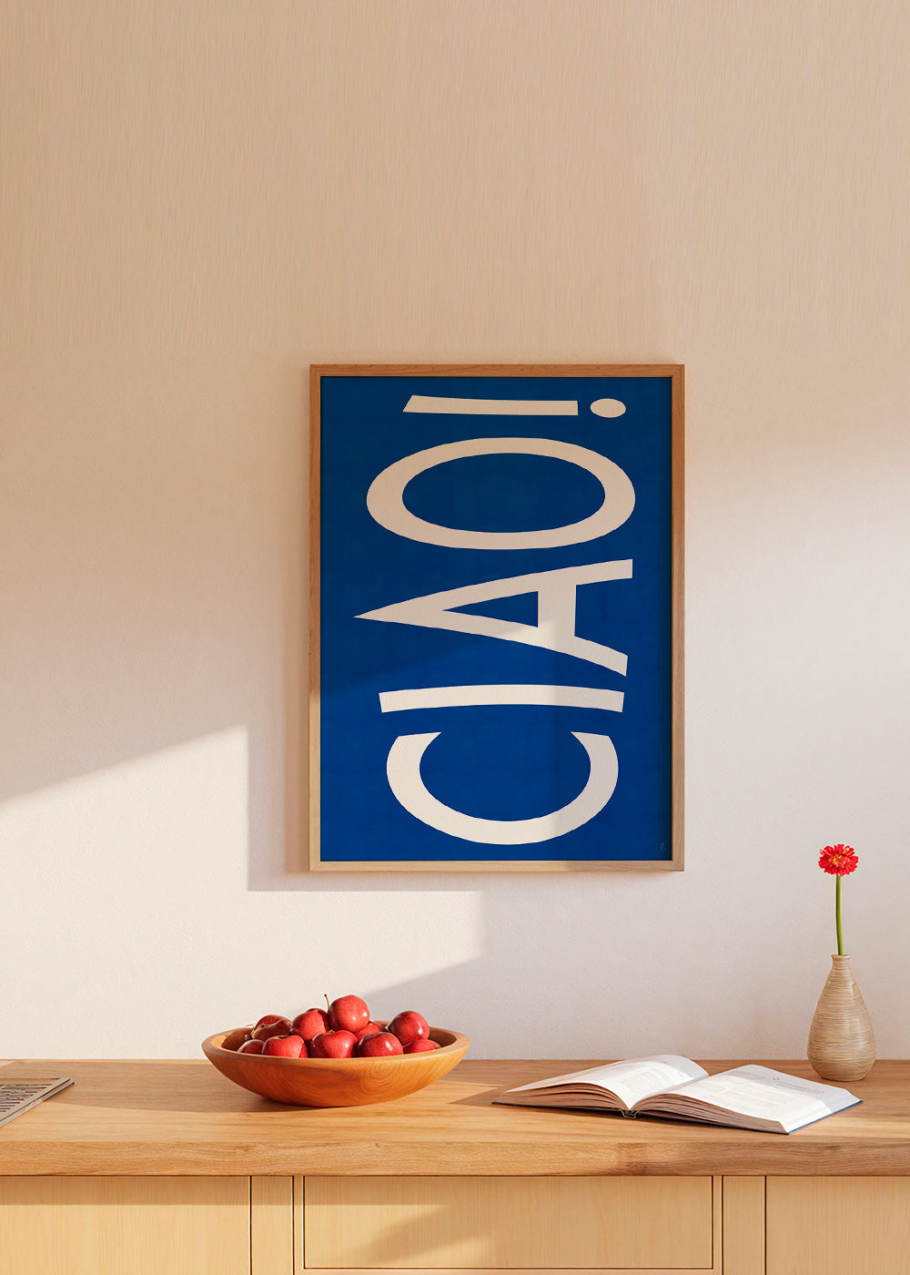 Typografické dílo 'CIAO' v modré – Product1