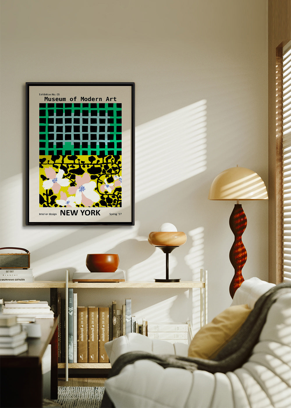Plakát města: New York typografický s květinovými motivy – Canvas2