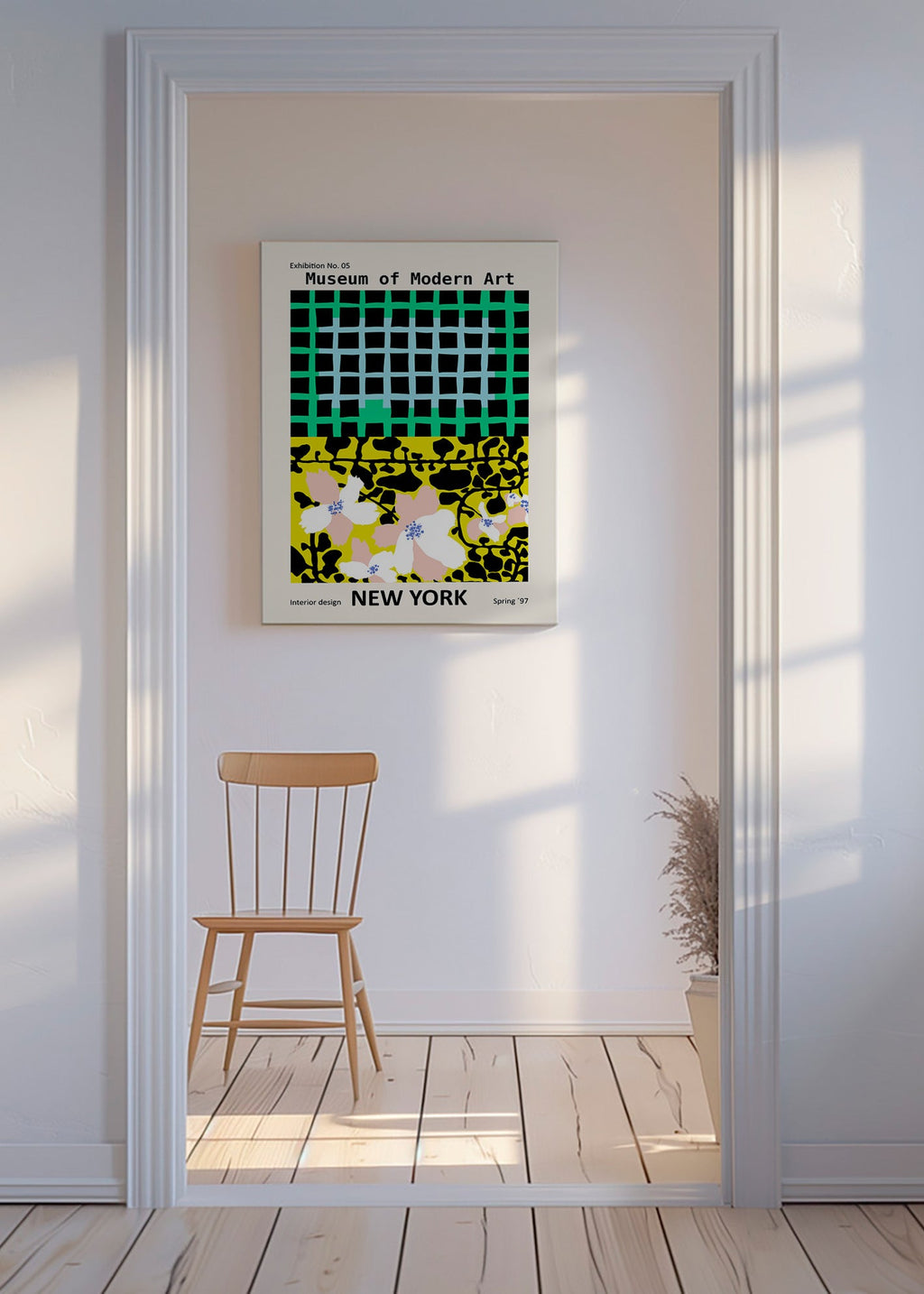 Plakát města: New York typografický s květinovými motivy – Canvas