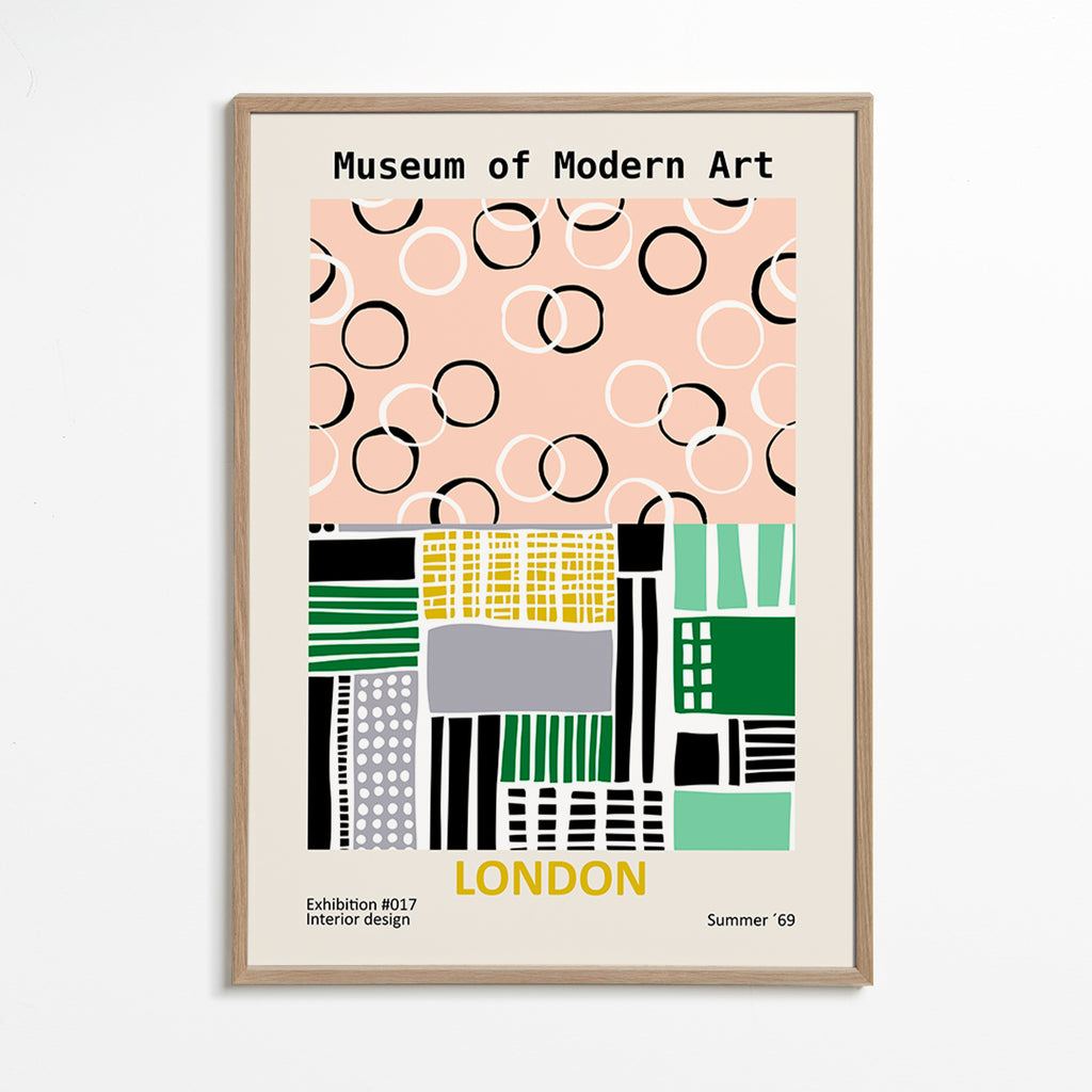 Cestovní plakát s typografickým motivem Londýn – Oak Frame