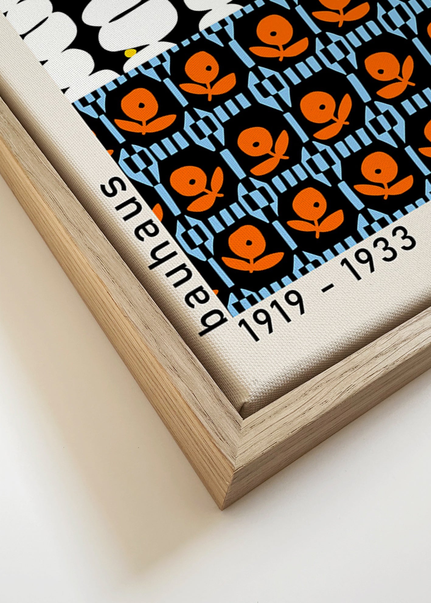 Vintage plakát Bauhaus s geometrickými motivy – Canvas detail
