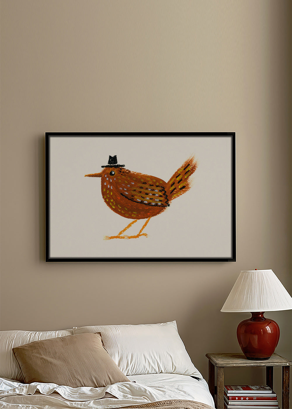 Obraz pták s malým kovbojským kloboukem – Canvas2