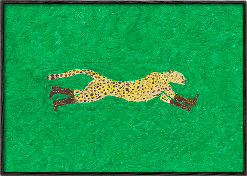 Gepard běží na zeleném pozadí – Black Frame