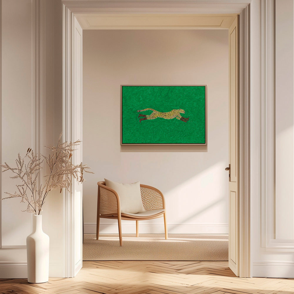 Gepard běží na zeleném pozadí – Canvas1