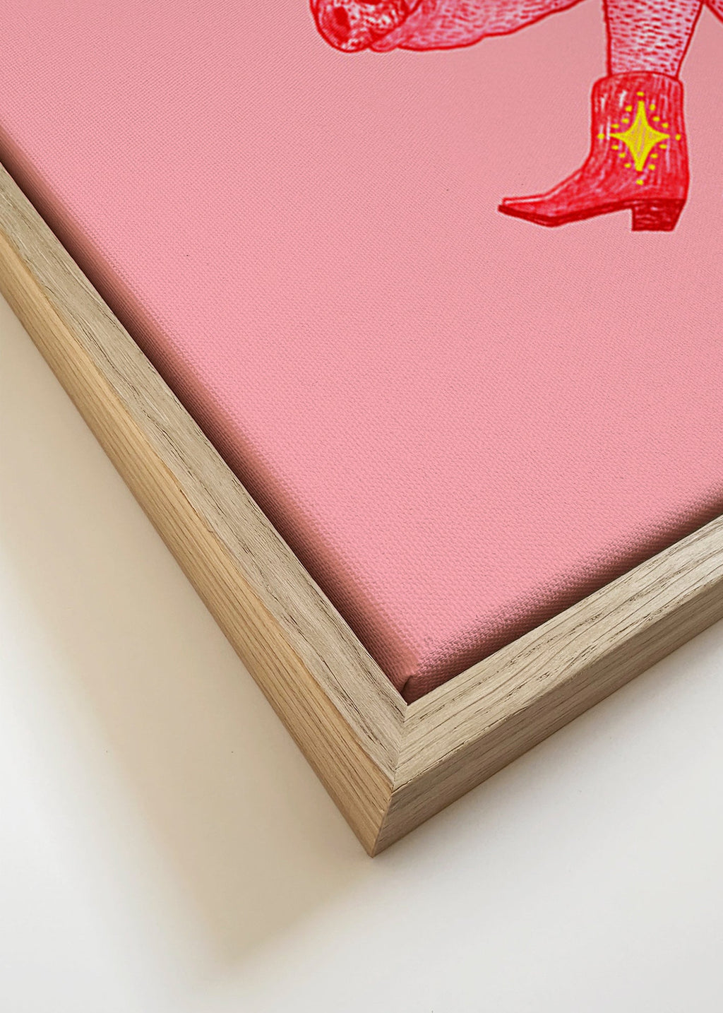 Ilustrace prasátka kovbojky – Canvas detail