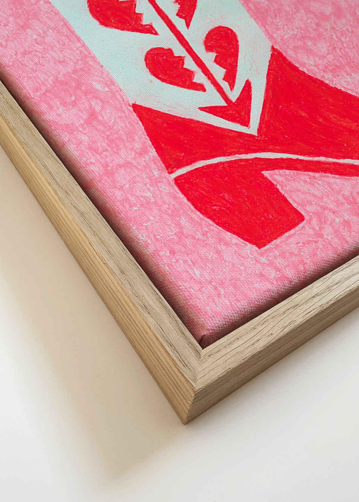 Ilustrace červené kovbojské boty s rozbitými srdci – Canvas detail