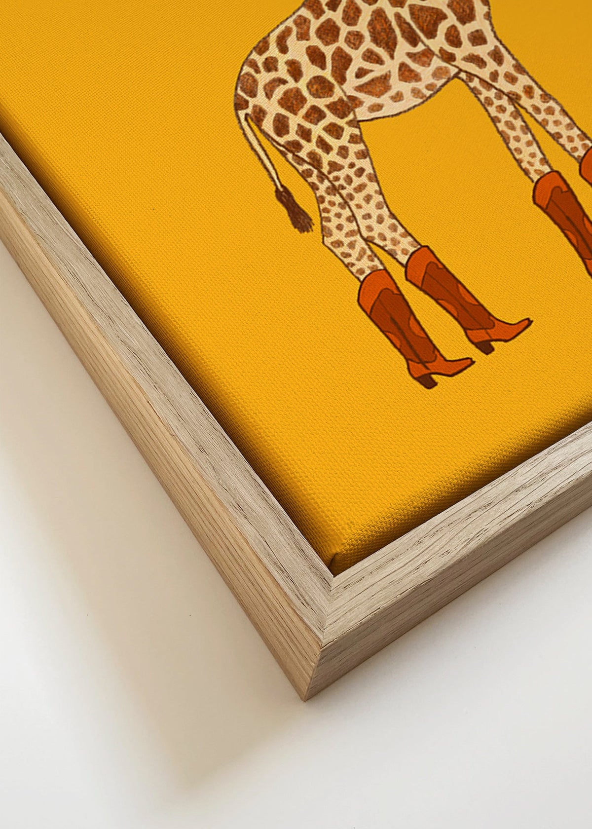 Ilustrace žirafy cowgirl – Canvas detail