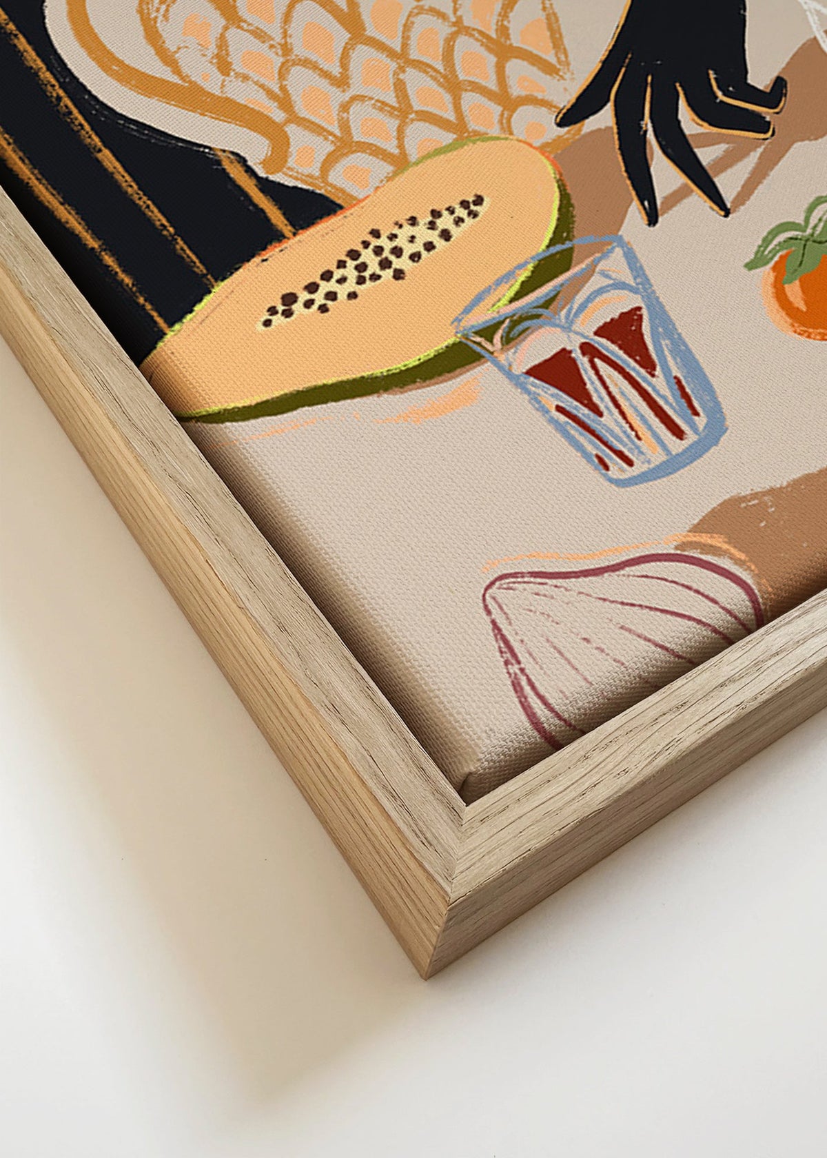 Obraz do kuchyně s tropickým ovocem a džbánem – Canvas detail