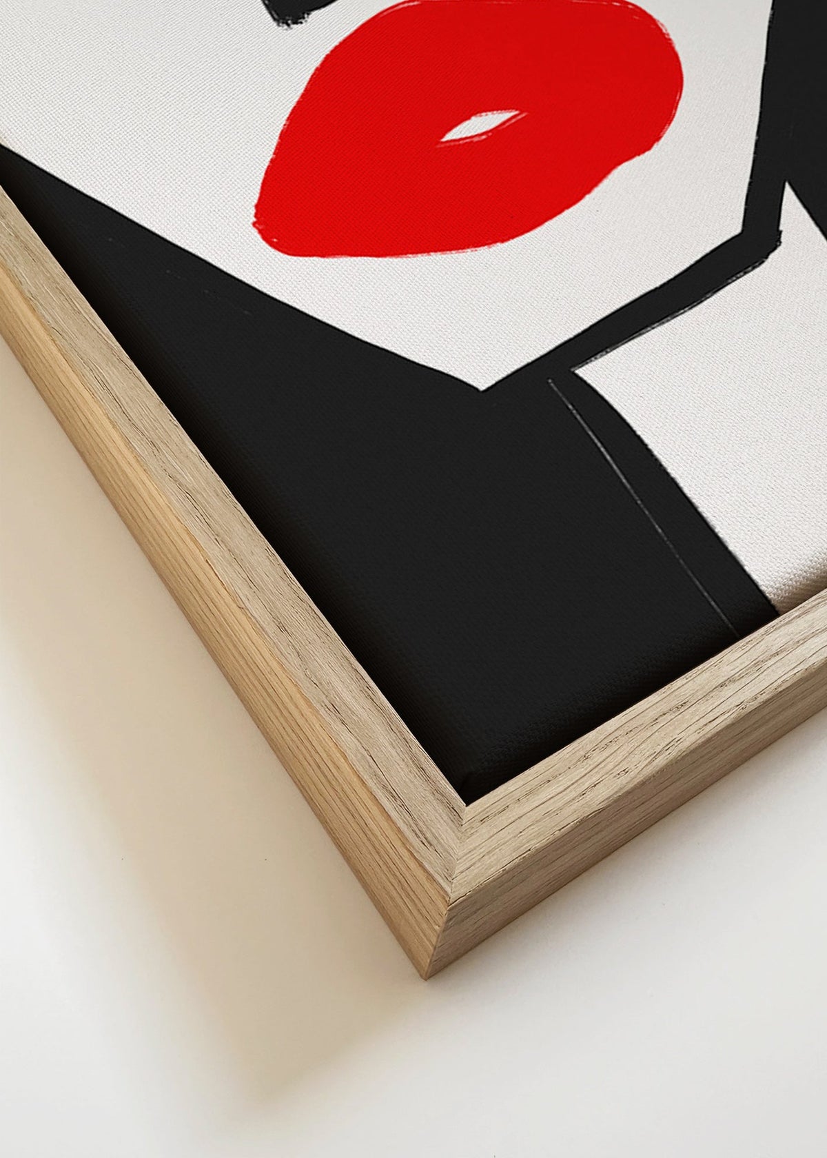 Minimalistický obraz červené rty profil – Canvas detail